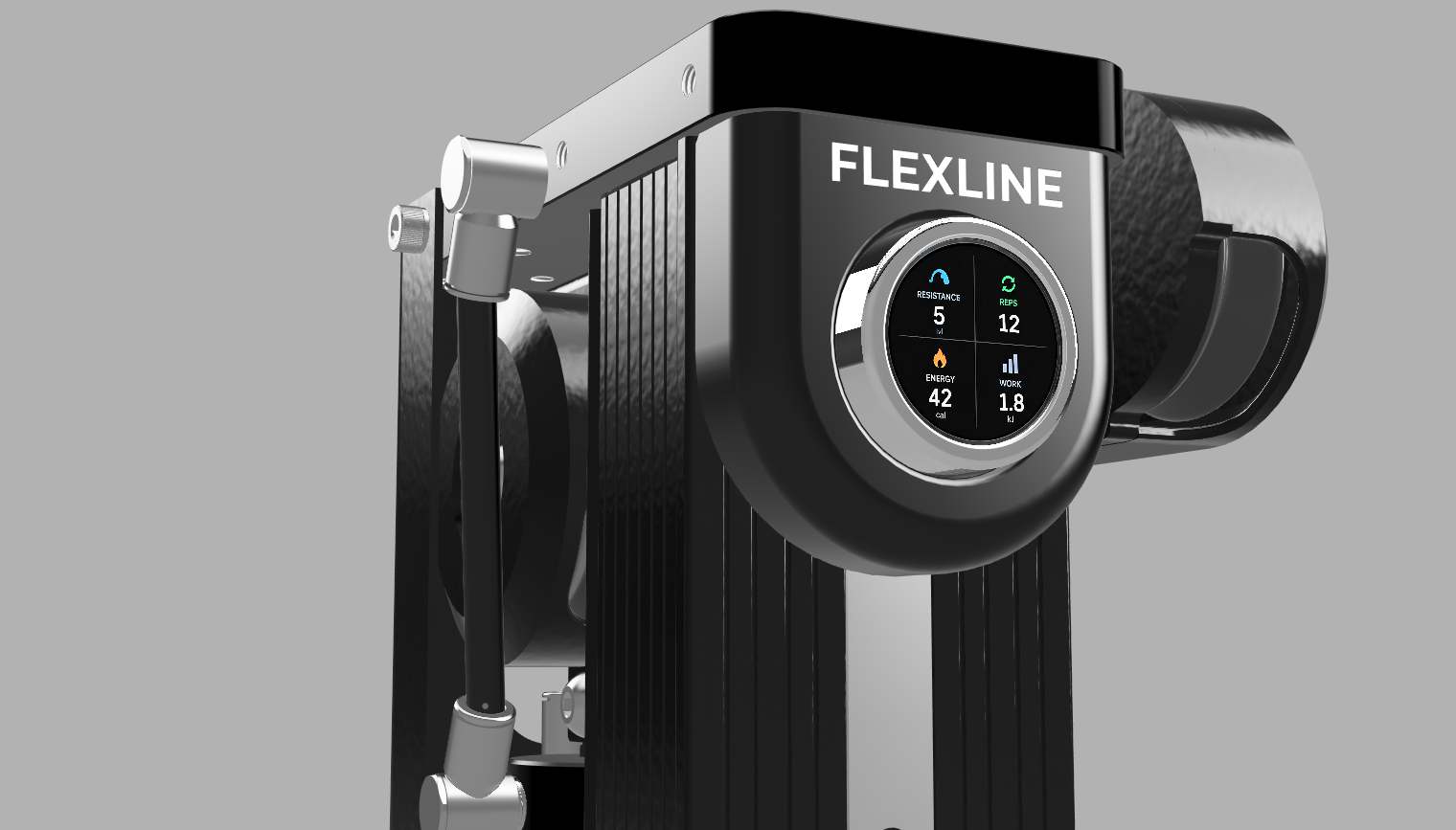 Close-up rendering of the Flexline control knob and display